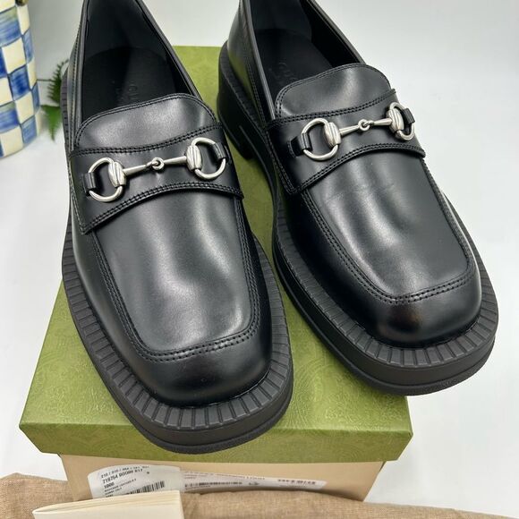 Men’s Gucci horse bit chunky leather loafers size 9, made in Italy - Picture 3 of 9